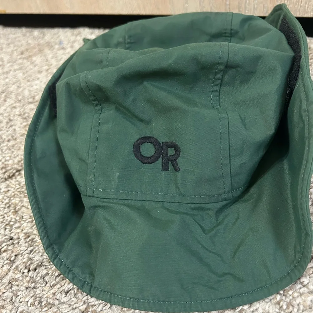Outdoor Research Dark Green Bucket Hat OR Logo Gore-Tex Men's Size Medium Hiking